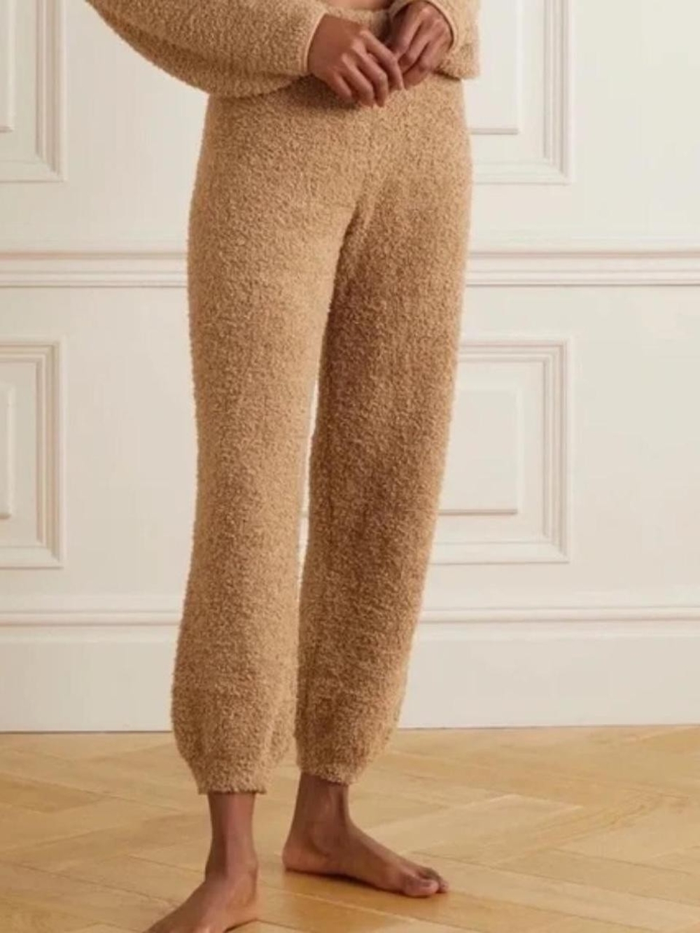 SKIMS Cozy Knit Jogger Pants Camel Boucle Plush Lounge Sweatpants S/M